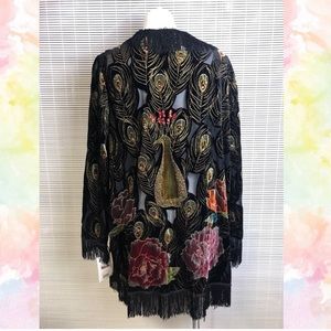 Peacock Sequin Velvet Fringe
